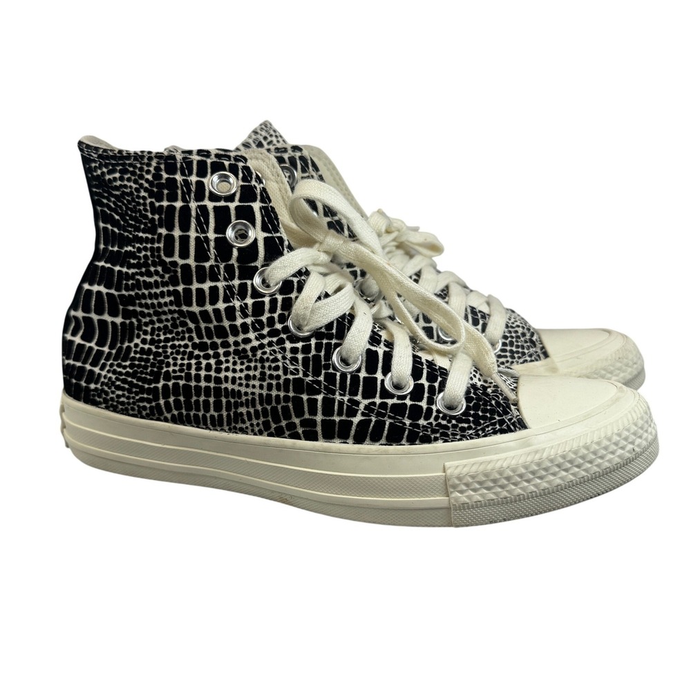 Converse Chuck Taylor All Star Women's High Top Black White Croc Print‎ 5.5